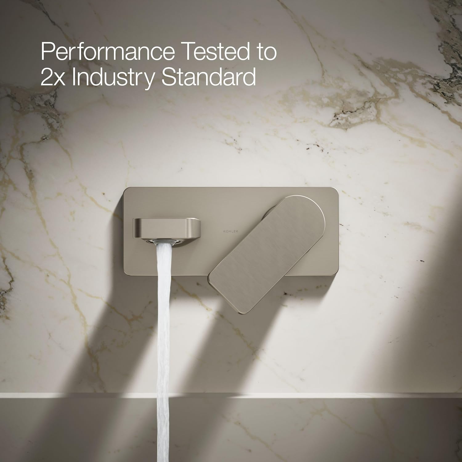 Kohler 22567-4-BN Parallel® Wall-Mount Single-Handle Bathroom Sink Faucet, 1.2 gpm, Vibrant Brushed Nickel