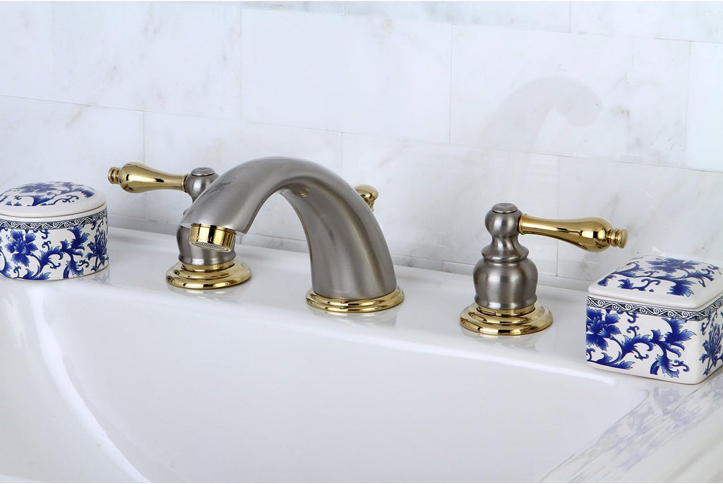 Kingston Brass KB979AL Victorian Widespread Bathroom Faucet, Brushed Nickel/Polished Brass