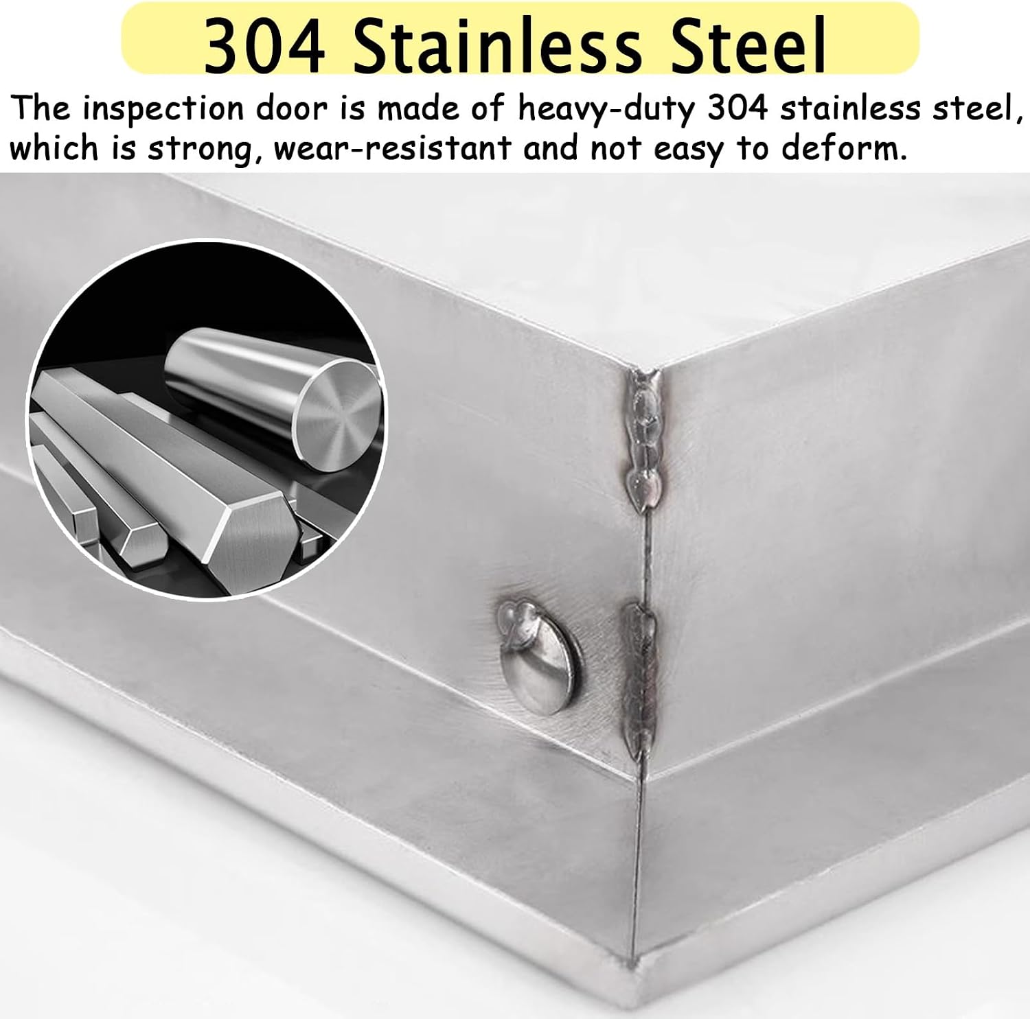 Kunovo Small Stainless Steel Access Panel, Lockable Inspection Cover with Keys, Electrical and Plumbing Service Shaft Door, Wall Inspection Hatch(24x24in/60x60cm)
