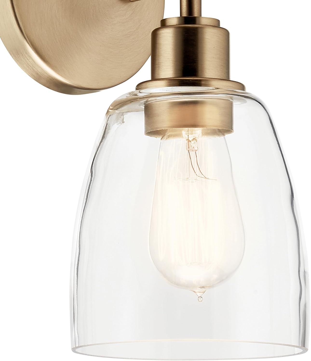 Kichler Meller 11.25 Inch Wall Light, 1 Light Exterior Wall Sconce in Champagne Bronze, (11.25' H x 5.5' W), 5100CPZ