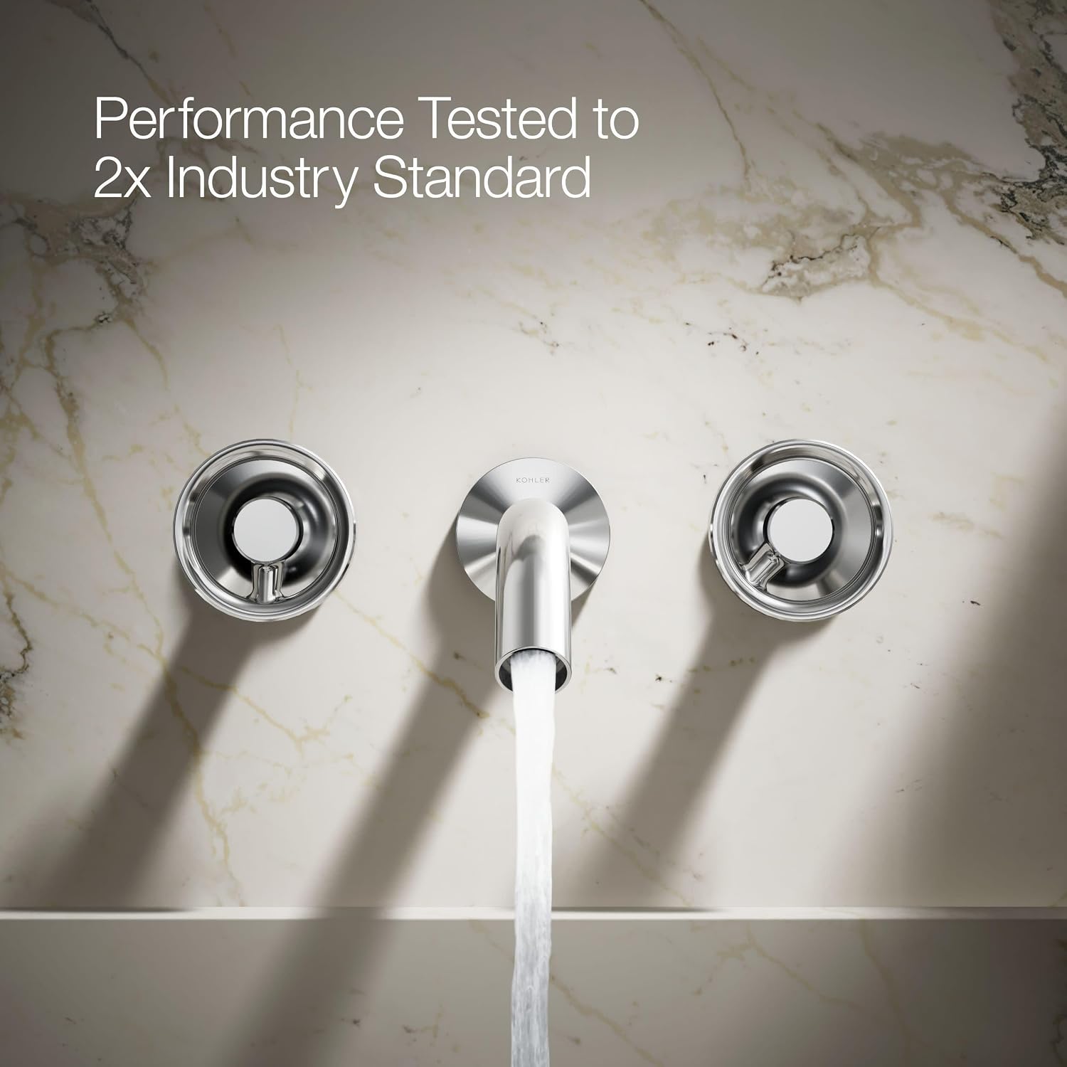 KOHLER Components Wall-mount Bathroom Sink Faucet Trim With Industrial Handles