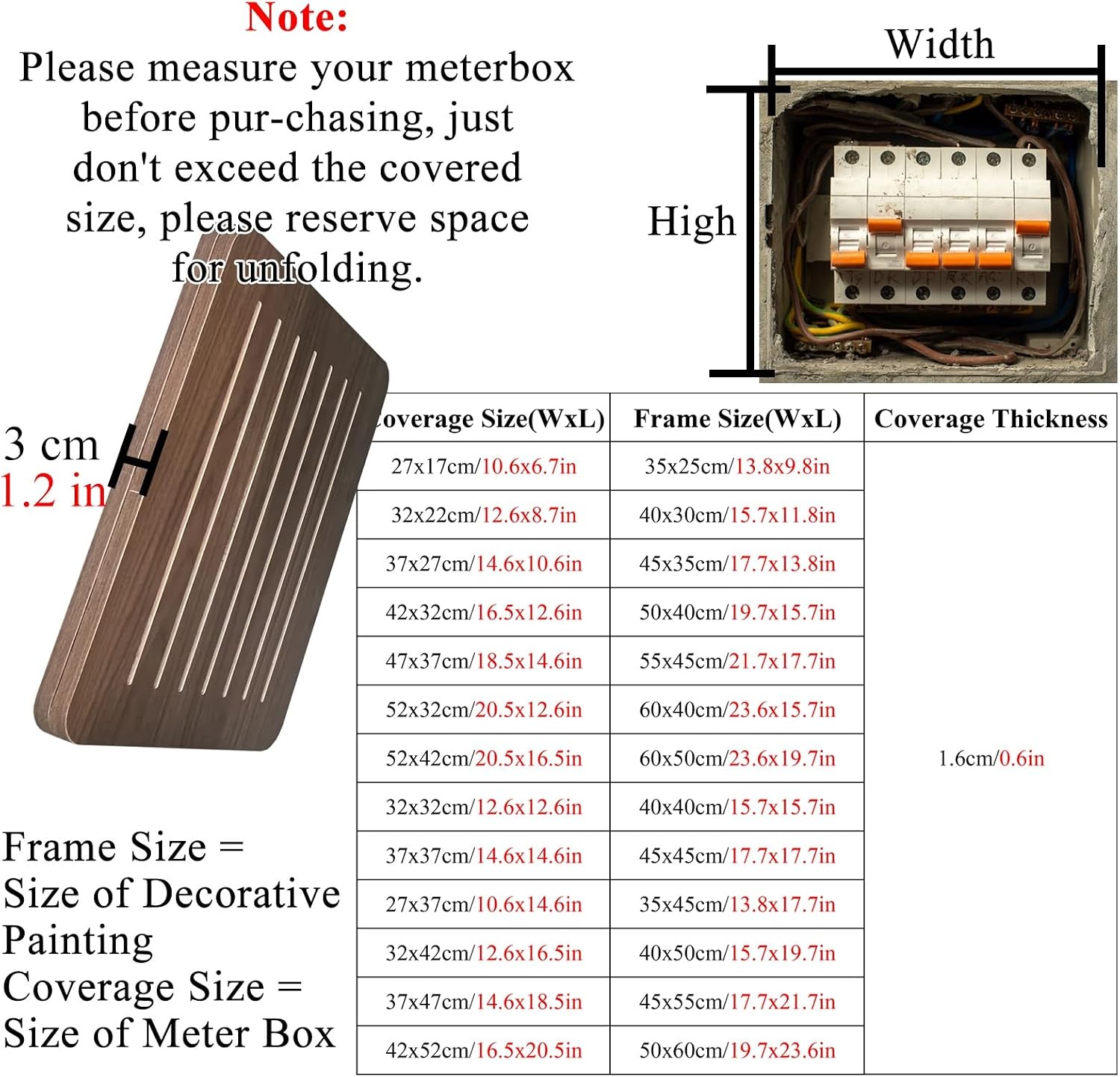 Breaker Box Cover Decorative Wall Electric Meter Box Decorative for Dining Room, Modern Flip Panel Cover Distribution Boxes with Screws Set, Living Room/ Bedroom/ Hotel/ Hanging Pictures Decoration(Li
