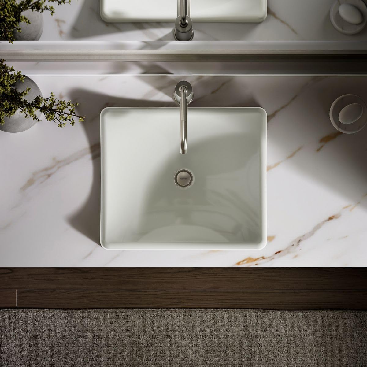 Kohler K-2833-NY DemiLav Rectangular AboveCounter Single Bowl Bathroom Sink Dune