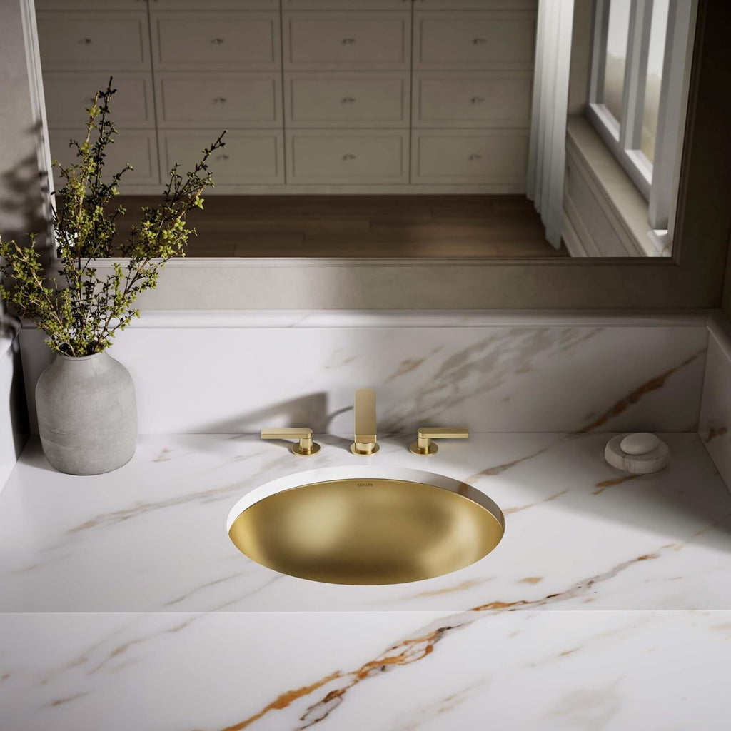Bachata 20' Oval Drop-In/Undermount Bathroom Sink No Overflow