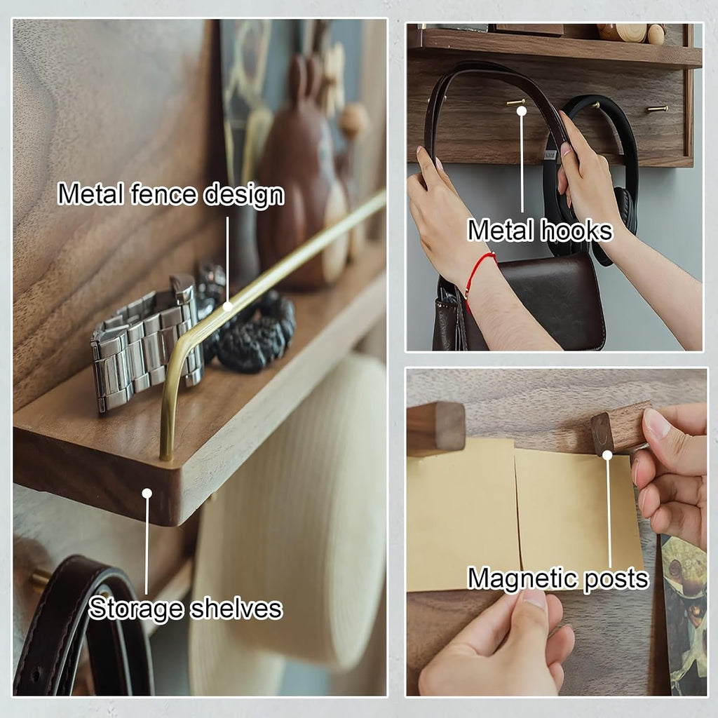 Modern Meter Box Cover with Shelf & Hooks, Wall Mounted Electrical Panel Cover, Flip-Up Meter Switch Box Decoration, for Home Office Bedroom(40 * 50cm/15.7 * 19.7in)