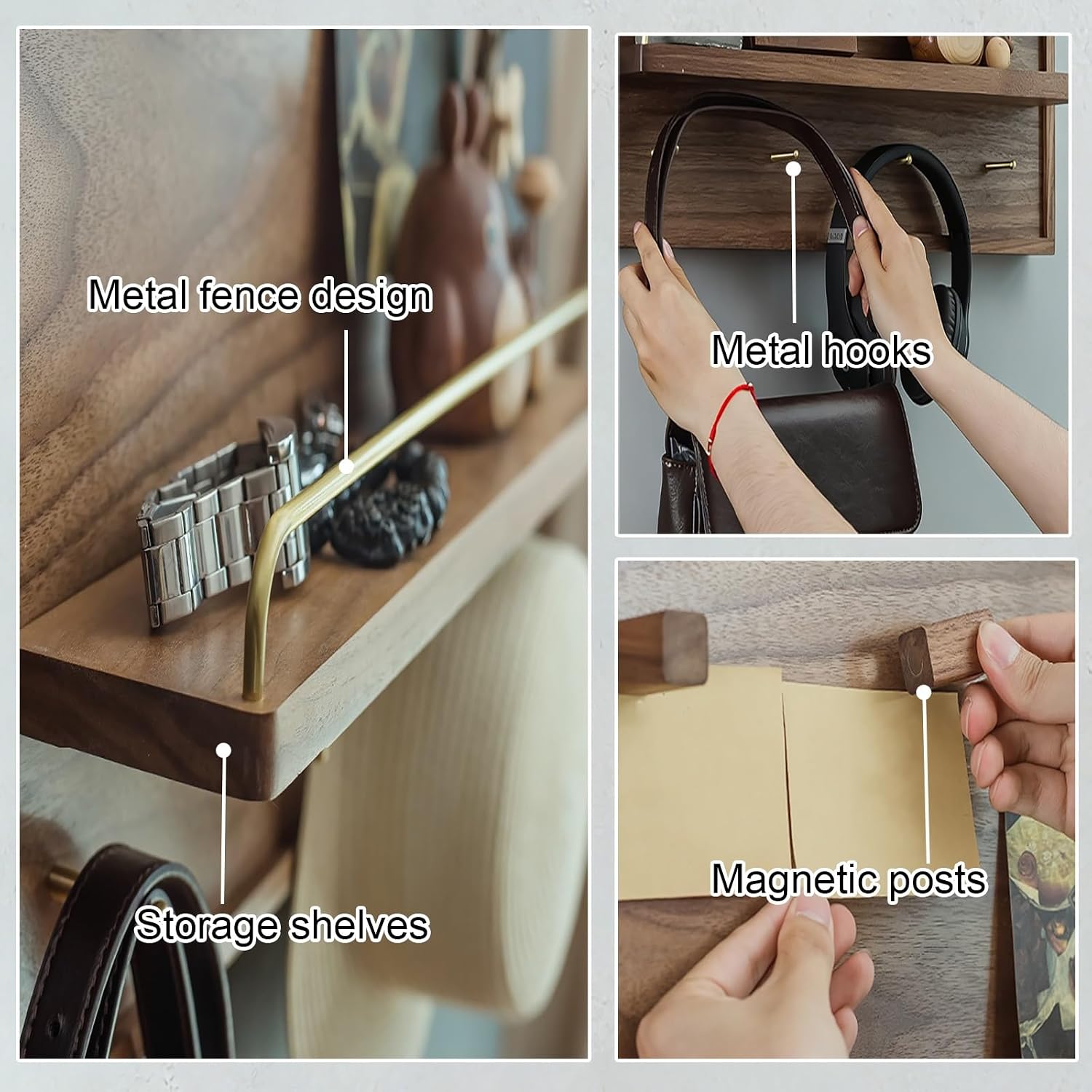 Modern Meter Box Cover with Shelf & Hooks, Wall Mounted Electrical Panel Cover, Flip-Up Meter Switch Box Decoration, for Home Office Bedroom(40 * 50cm/15.7 * 19.7in)