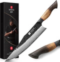 XINZUO 10 inch Professional Chef Knife,67 Layers 10Cr15CoMov High Carbon Damascus Steel Knife For Kitchen,Very Sharp，White Oak + Red G10 Gasket Handle