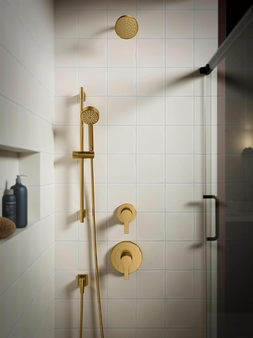 KOHLER K-35331-Y-CP Elate® 28' Three-Function Handshower Kit, 2.5 GPM, Ergonomic Grip, Shower Head with Handheld, Durable Construction, Polished Chrome