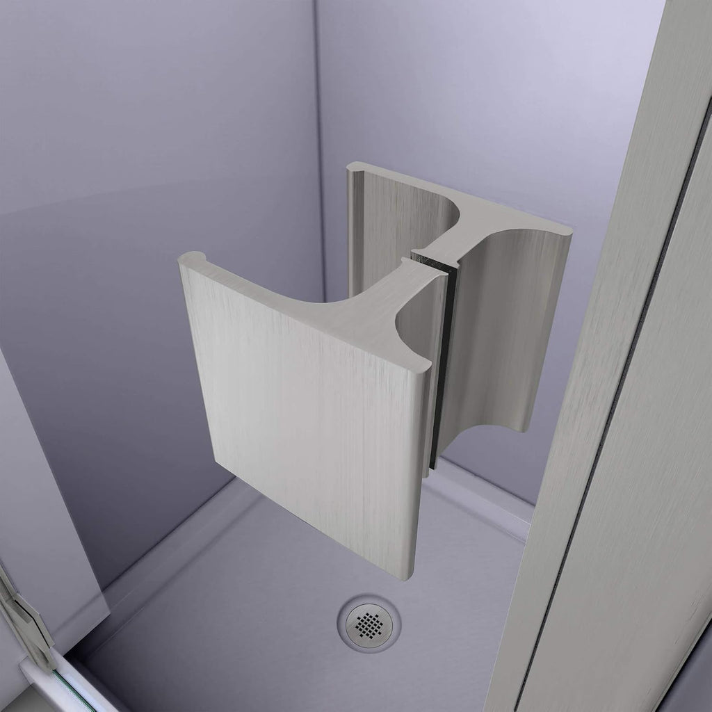 DreamLine Lumen 34 - 35 inch W x 72 inch H Semi-Frameless Hinged Shower Door in Chrome
