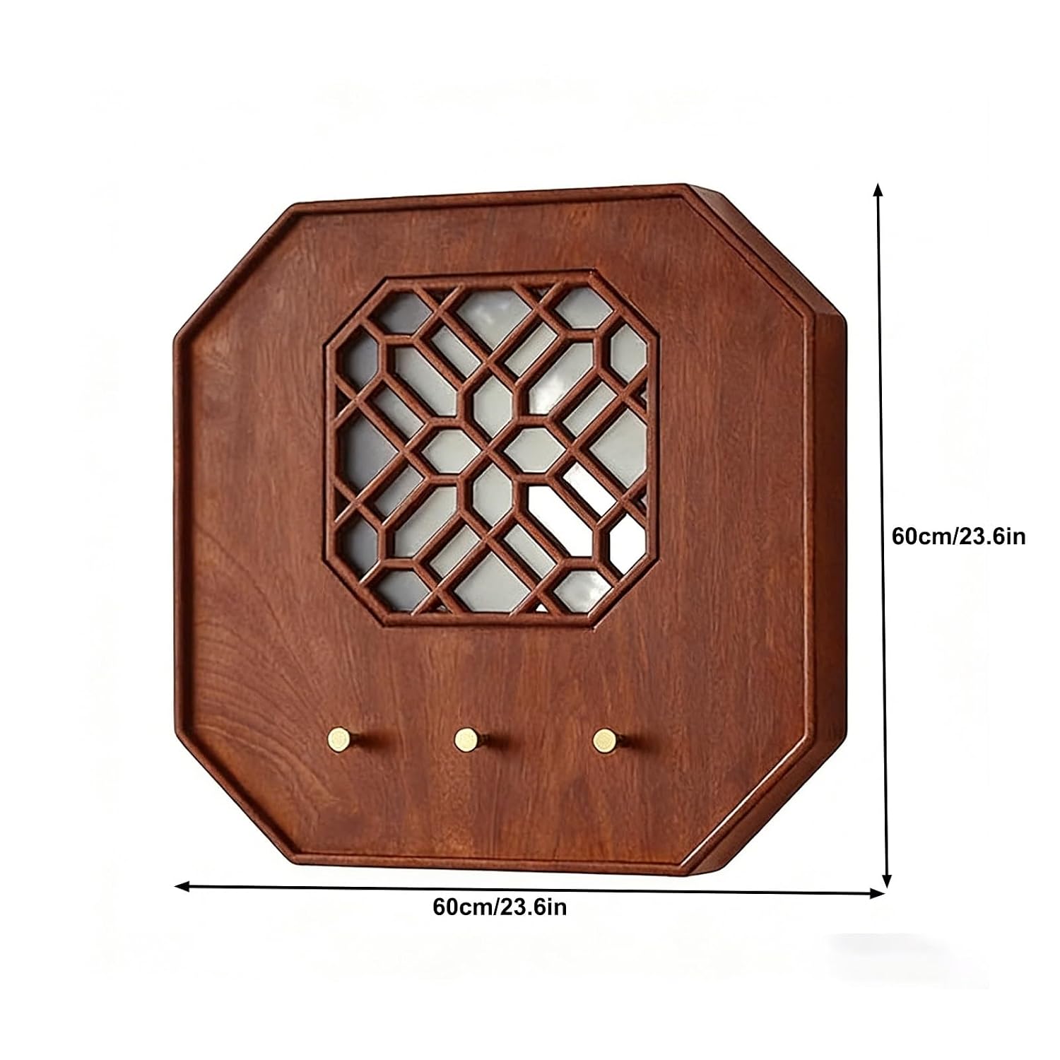 Solid Wood Electrical Panel Cover Decorative with Hooks, DIY Breaker Box Cover for Home Office, Multi Scenario Use(60x60 cm/23.6x23.6 in)