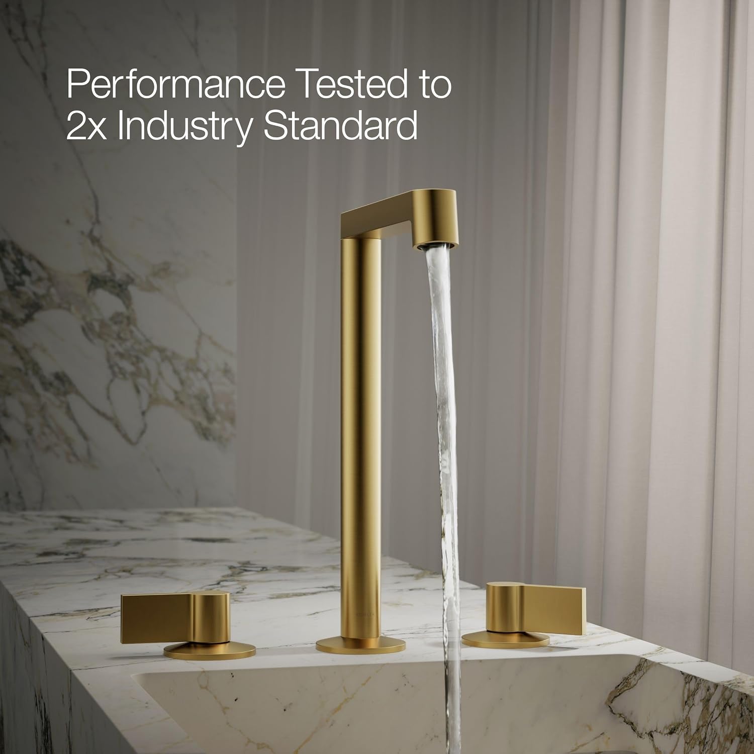 Kohler 23887-2MB Components® Bathroom Sink Faucet spout with Row Design, 1.2 gpm, Vibrant Brushed Moderne Brass