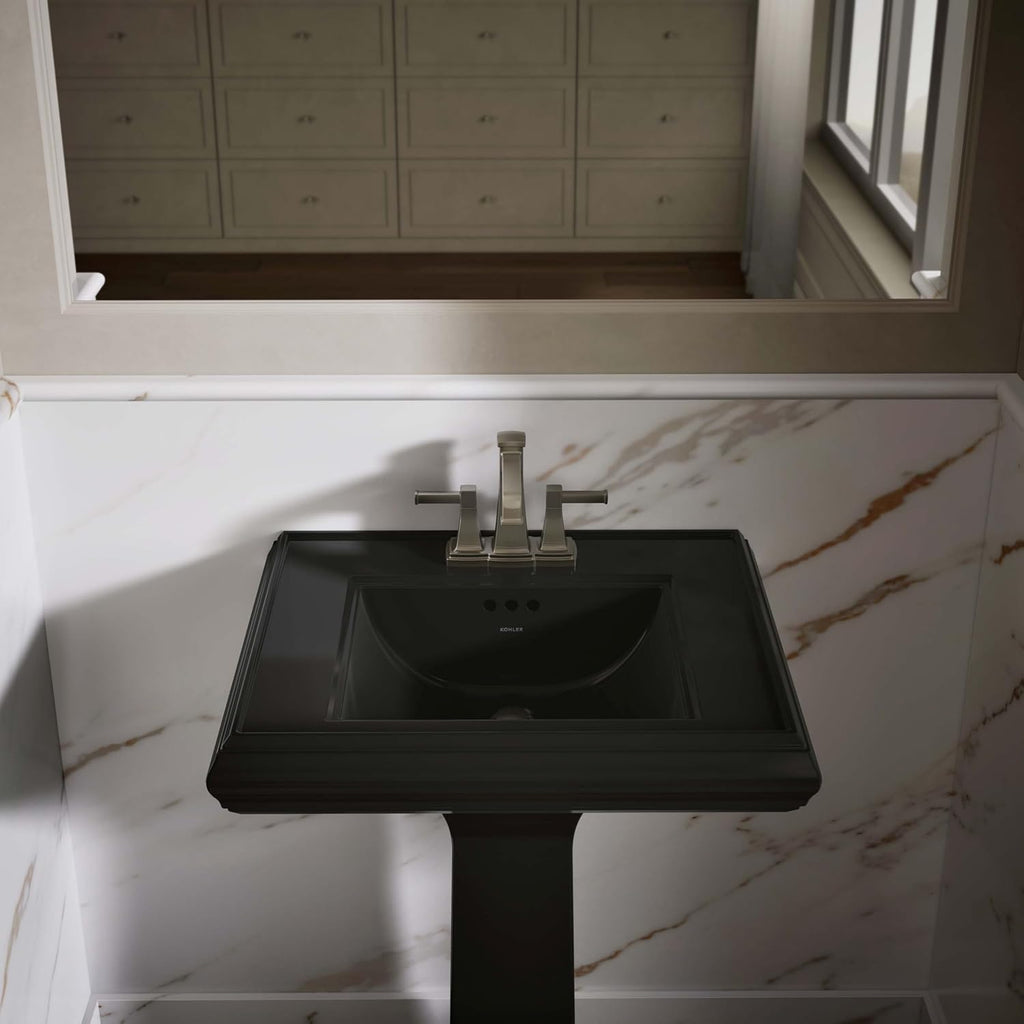 KOHLER Memoirs® pedestal/console table bathroom sink basin with 4' centerset faucet holes