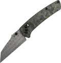 KANSEPT Elite Main Street Pocket Knife, 3.36'' Damascus Tanto Blade, Gecko Camo Carbon Handle with Thumb Stud,Clip for EDC, Men Gift Camping Survival Folding knives K1015V5