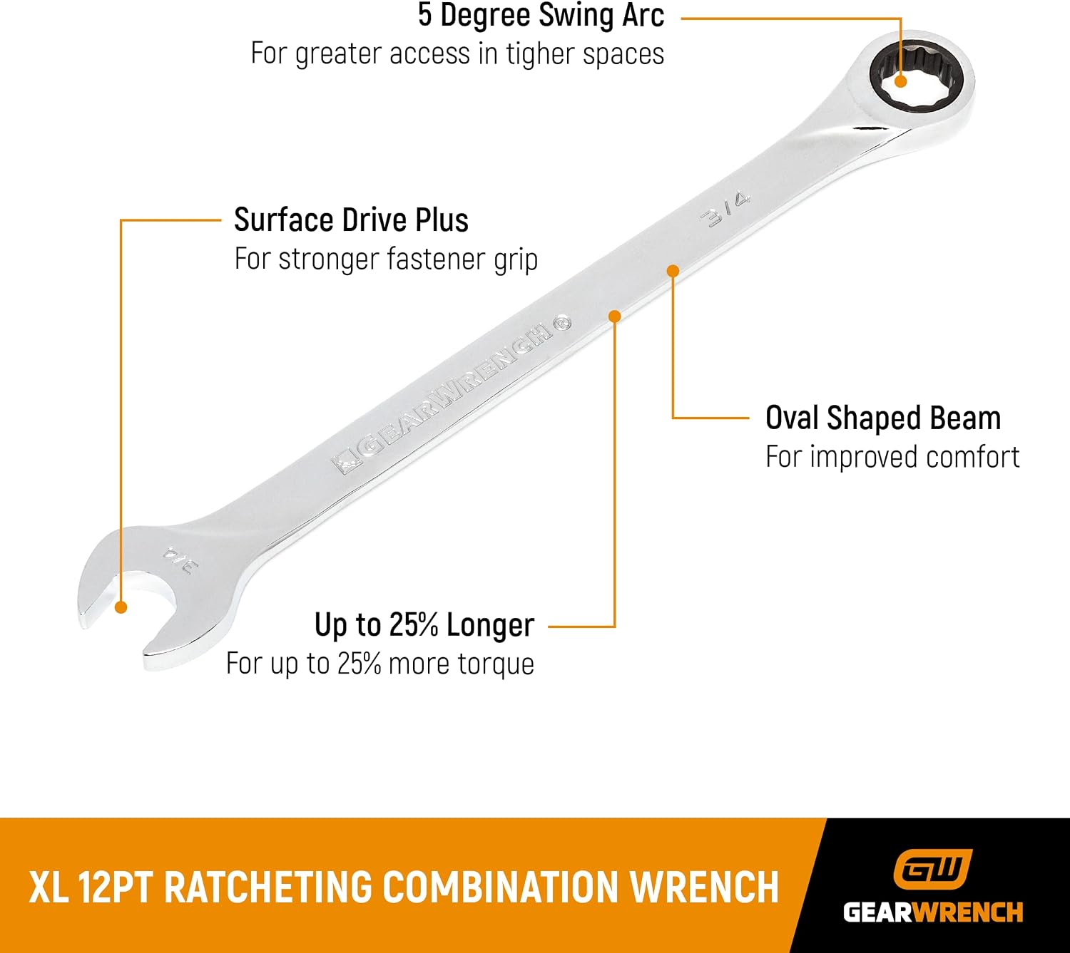 GEARWRENCH XL Ratcheting Combination SAE Wrench Set 13 Pc., 12 Point - 85199