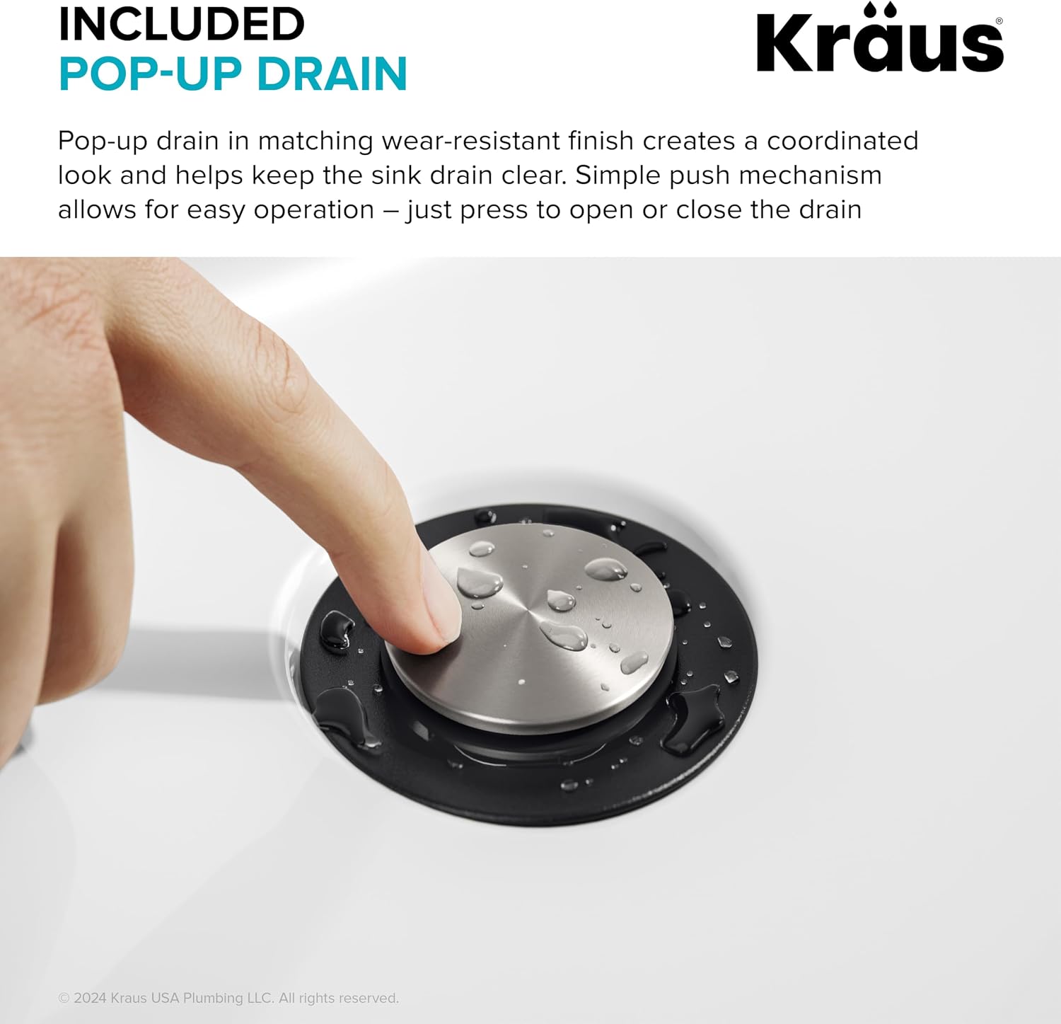 KRAUS Indy Bathroom Faucet for Vessel Sink in Spot-Free Brushed Nickel/Matte Black with Single Handle, Pop Up Drain and Supply Lines, KVF-1410SFBNMB