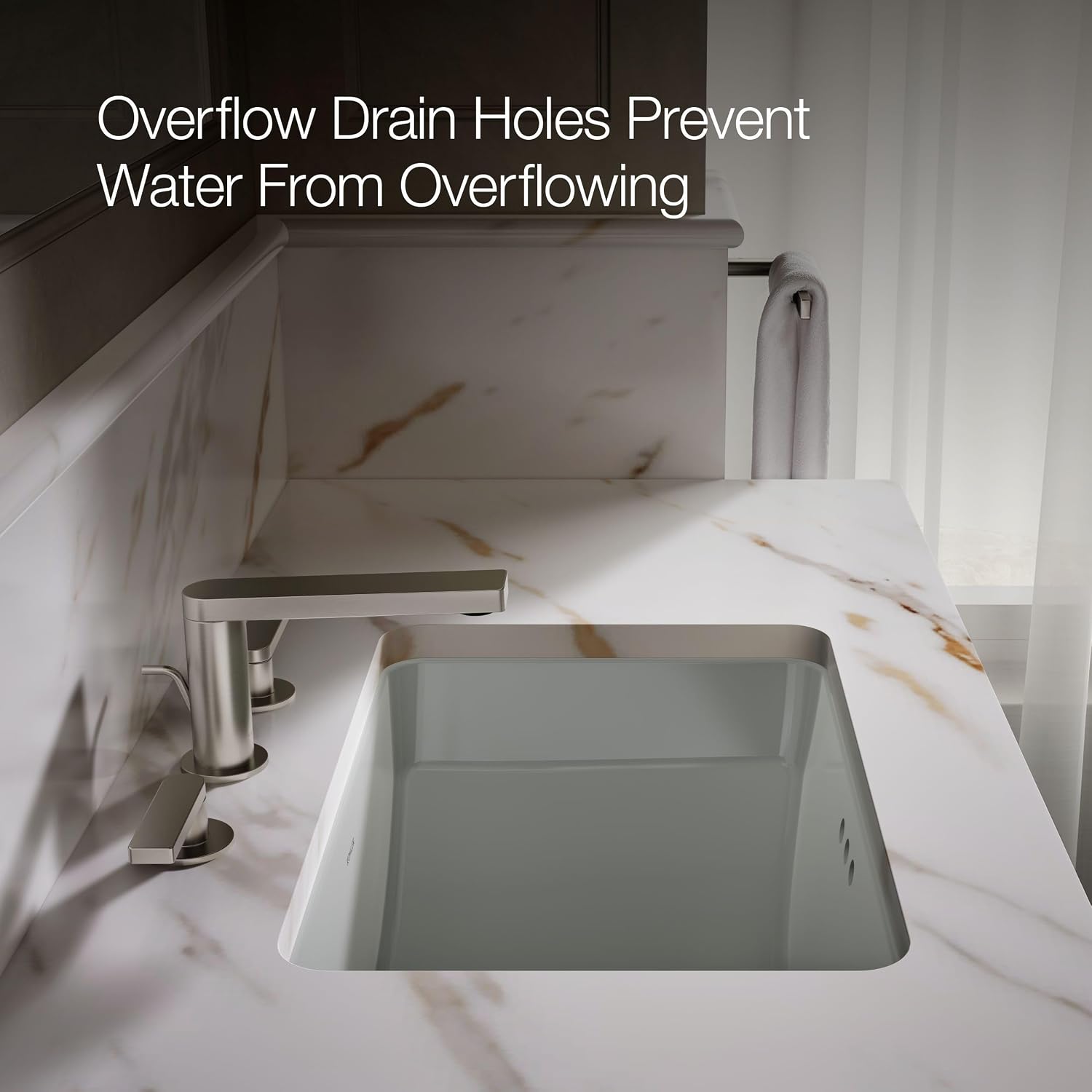 Ladena Rectangular Undermount Sink in Ice Grey