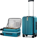 Hanke 20 Inch Carry On Luggage Hard Shell Top Opening Aluminum Frame Hardside Suitcase with Spinner Wheels, Durable Rolling Luggage for Men & Women Travel, Christmas & Birthday Gifts, Caribbean Blue