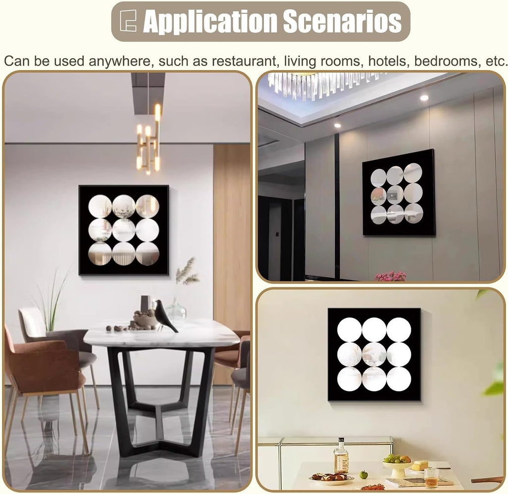 Plastic Breaker Box Cover Mirror, Art Electrical Panel Cover for Decorative Wall, Home Fuse Box Circuit Breaker Cover for Hide Indoor Meter Box(Black,40x40cm(15 3/4x15 3/4'))