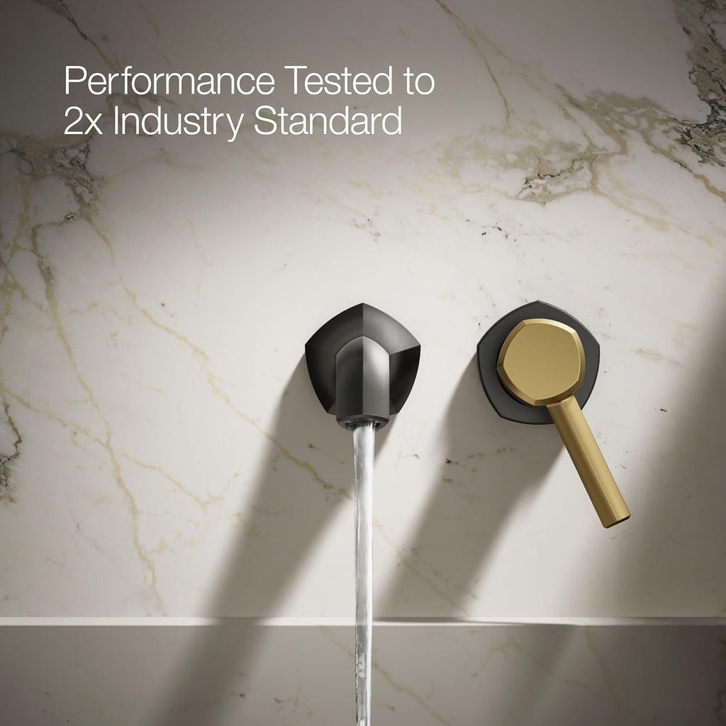 Kohler 27012-4-BMB Occasion® Wall-Mount Bathroom Sink Faucet Handle, Matte Black with Brushed Moderne Brass