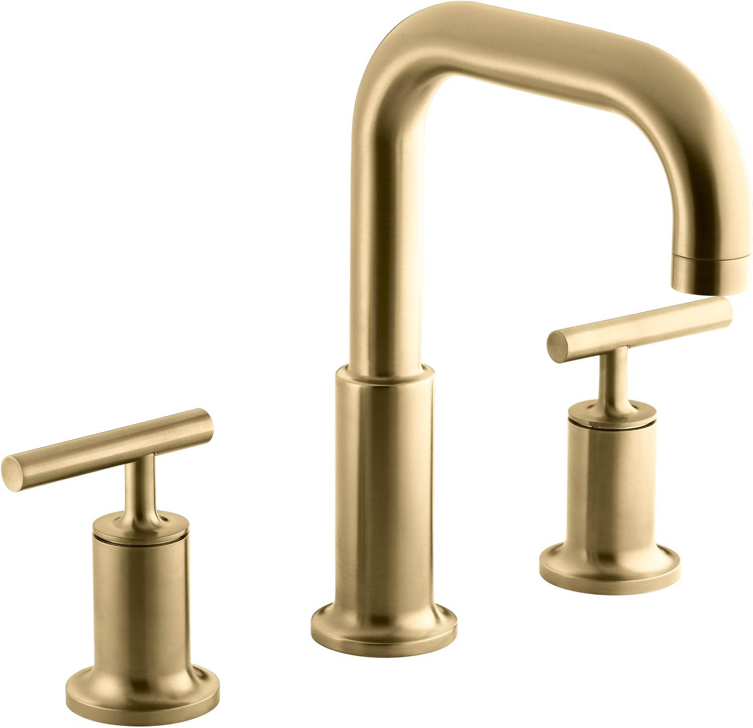 KOHLER K-T14428-4-BGD Purist Deck-Mount High-Flow Bath Faucet Trim with Lever Handles, Valve Not Included, Vibrant Moderne Brushed Gold