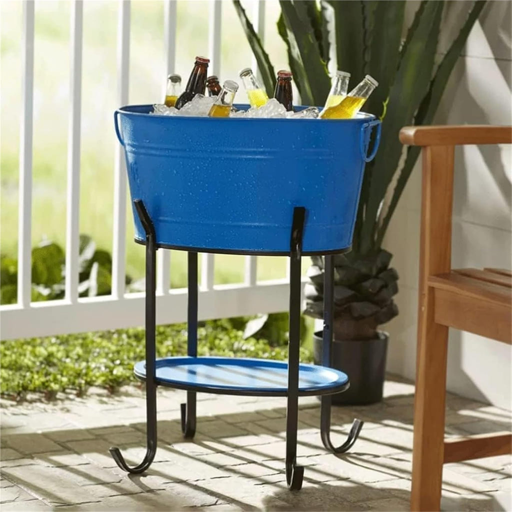 Ice Bucket with Stand， Drink Cooler with Stand and Tray for Parties and Bar