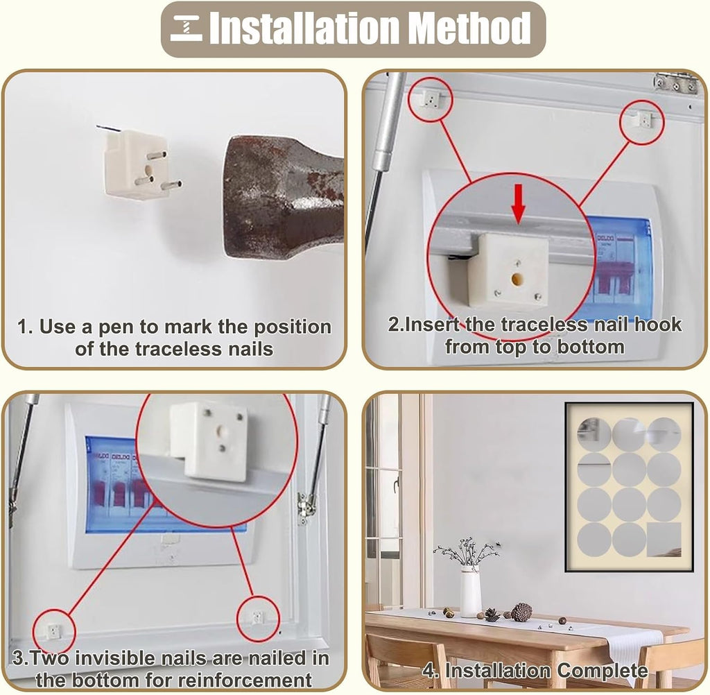 Vertical Wall Mounted Electrical Panel Cover for Decorative Breaker Box, Mirror Meter Panel Box for Laundry Room/Kitchen, Home Fuse Box Circuit Cover(Beige,32x20cm(12 5/8x7 7/8in))