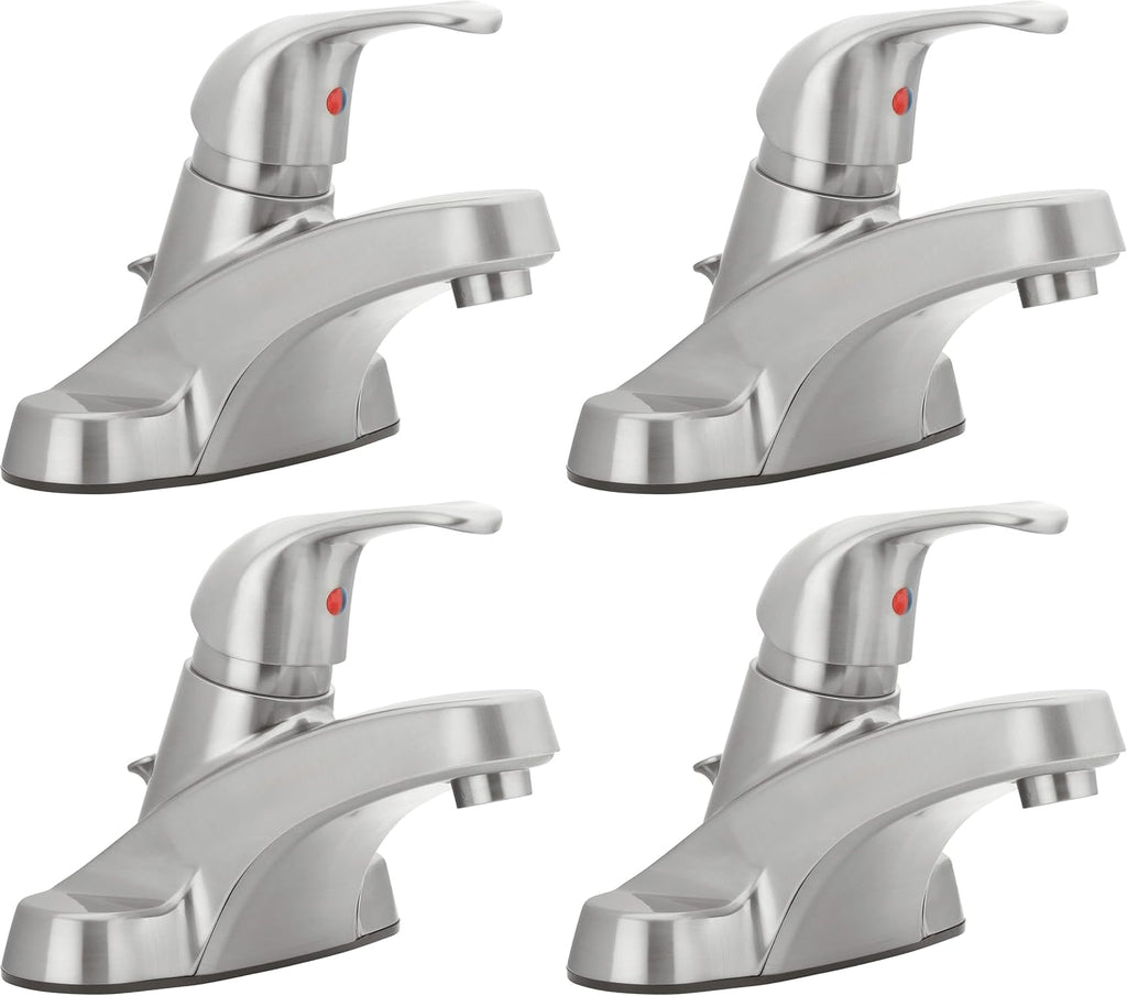 Aqua Vista 30-B410-AV-BN Watersense Certified Bathroom Sink Faucet, Brushed Nickel Single Handle (Pack of 4)
