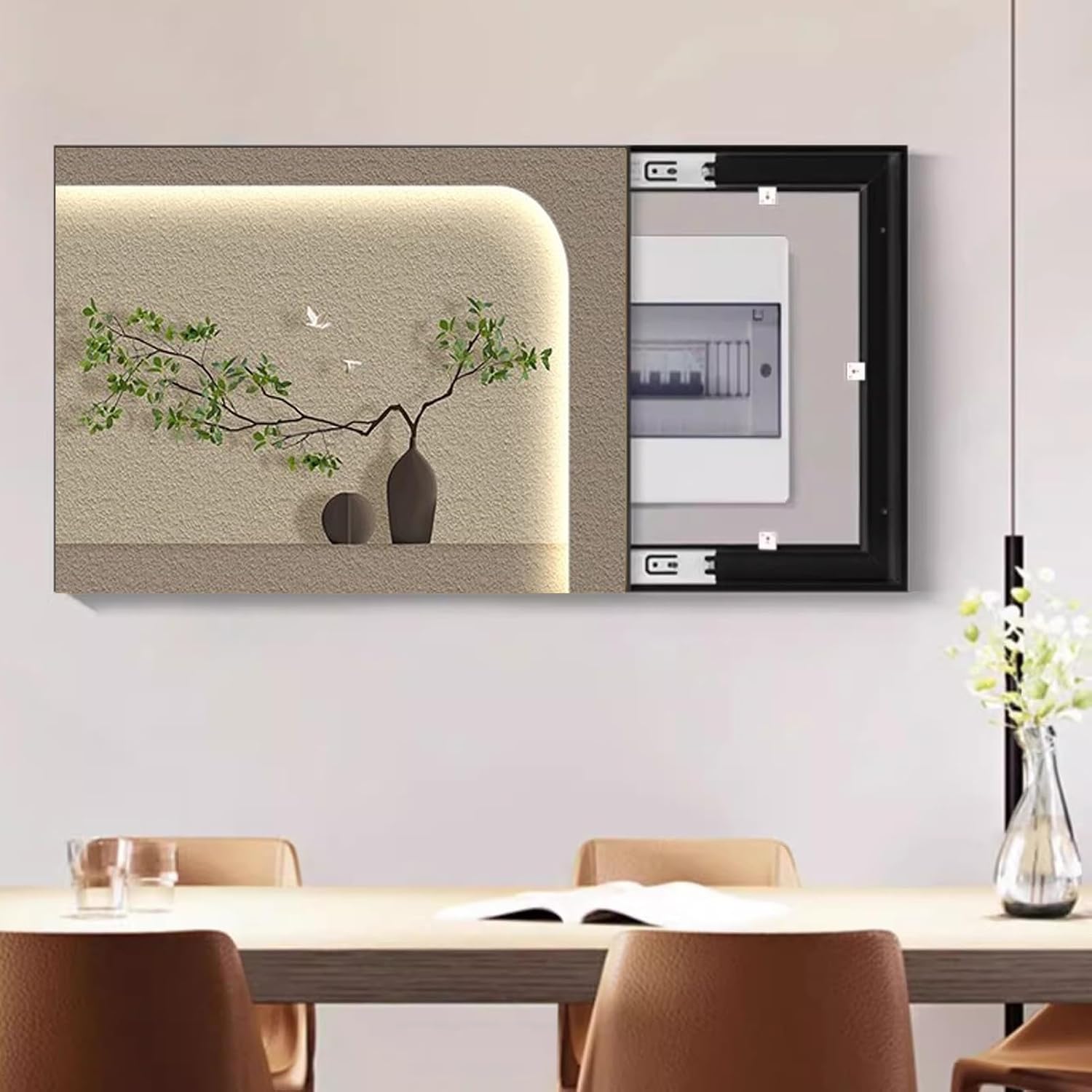 Plastic Breaker Box Cover Decorative Plate, Art Electrical Panel for Fuse Box Cover Replacement, Wall Mounted Circuit Distribution Boxs for Hide(Style/C,70x50cm(27 1/2x19 3/4'))