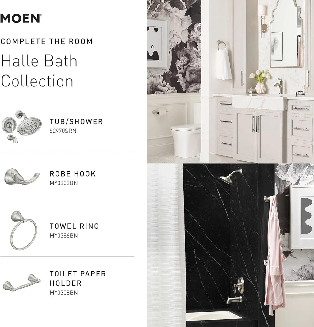 Moen Halle Matte Black One-Handle Single Hole Bathroom Sink Faucet with Optional Deckplate, 84970BL