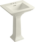 KOHLER K-2344-4-96 Memoirs Pedestal Bathroom Sink with Stately Design and 4' Centers, Biscuit