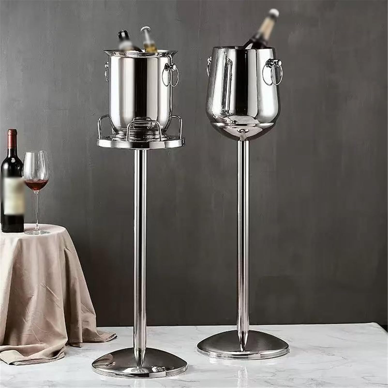 Ice Bucket Creative Stainless Steel Ice Bucket With Stand For Party Bar Ktv Bbq Home Drinks Cooler/Beer Bucket