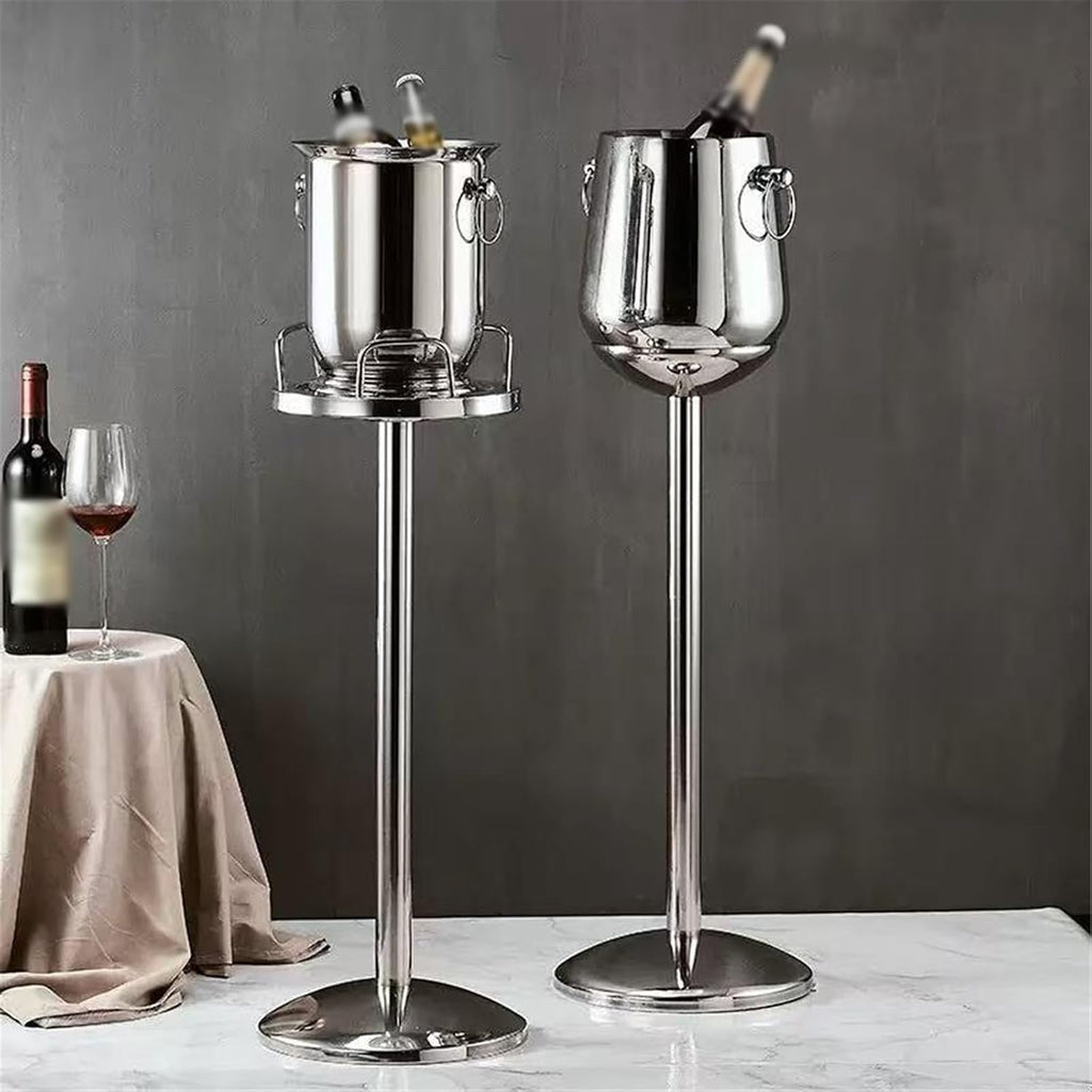 Ice Buckets Creative Stainless Steel Ice Bucket with Stand for Party Bar Ktv BBQ Home