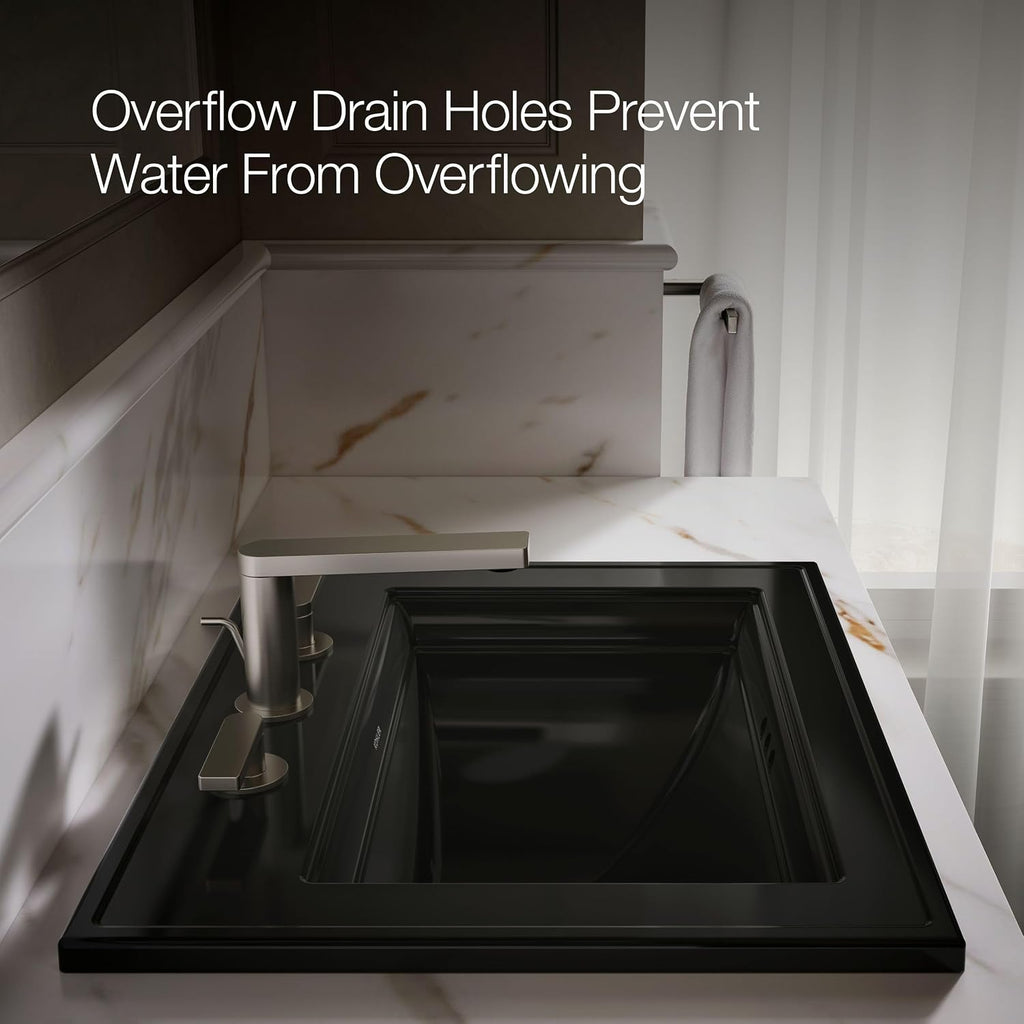 Kohler 2337-8-58 Memoirs® Stately 22-3/4' rectangular drop-in bathroom sink, Thunder Grey