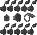 Journeyman-Pro 5279 15 Amp 120-125 Volt, NEMA 5-15 Flanged Outlet, Black Commercial Grade, 2 Pole-3 Wire, Straight Blade Plug Outdoor Receptacle, Surface Mount Outlet (Front & Back Covers, 10-Pack)