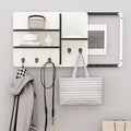 Wooden Breaker Box Cover with Shelves & Hooks, Multifunctional Indoor Fuse Box Cover for Decorative Wall, Left Sliding Meter Box Cover Farmhouse(Style/G,40x30cm(15 3/4x11 3/4'))