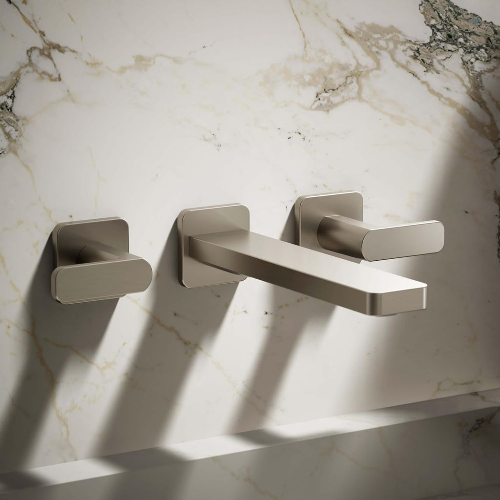 KOHLER T27120-4-BN Parallel® Wall-mount bathroom sink faucet trim, Vibrant Brushed Nickel