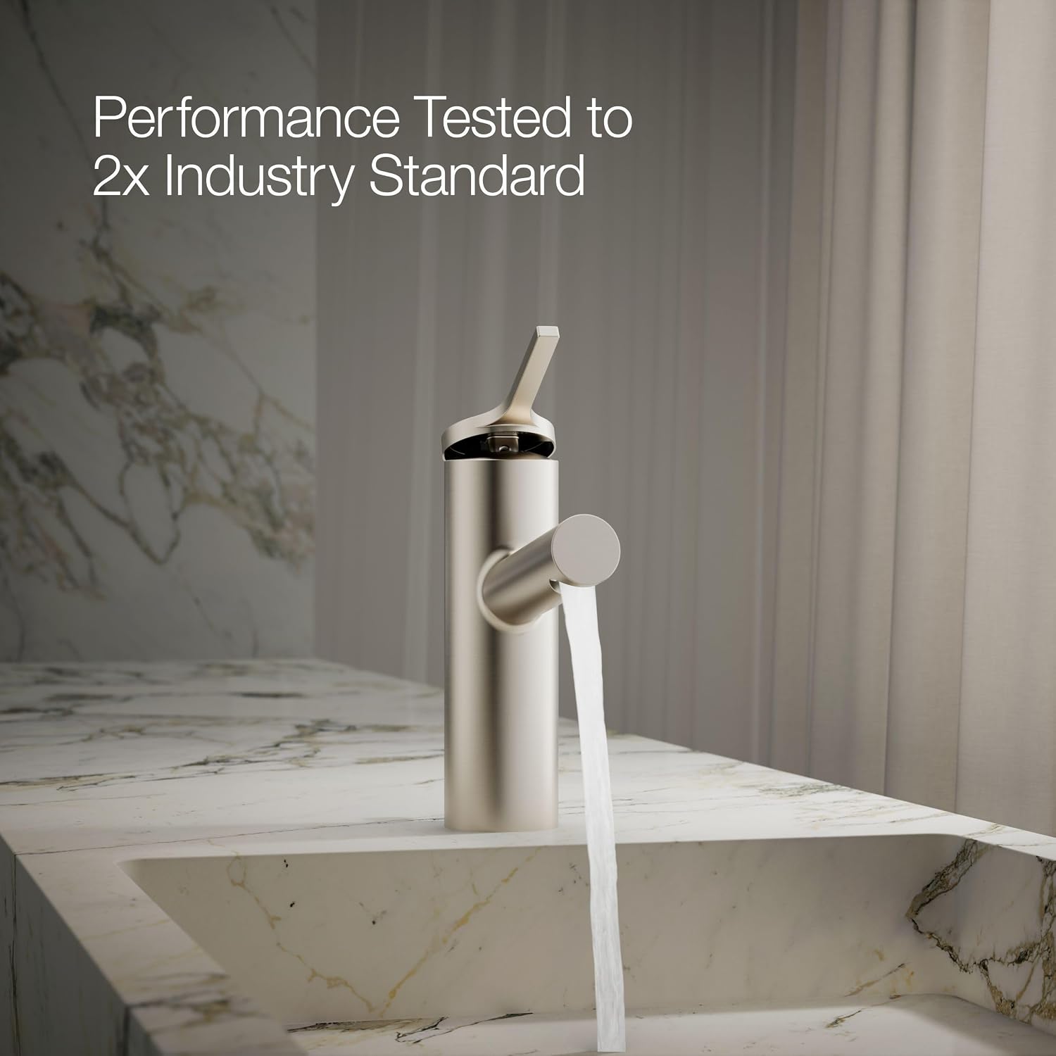 Kohler 99491-4-BN Elate® Single-Handle Bathroom Sink Faucet, 1.2 gpm, Vibrant Brushed Nickel