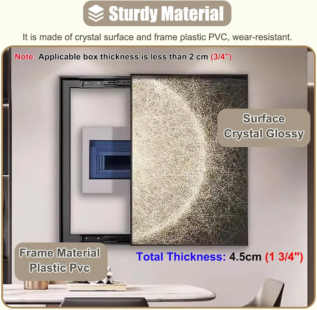 Vertical Electrical Panel Cover Sliding, Decorative Painting for Electricity Meter Box Cover/Fuse Box Cover, Replacement Alarm Electric Panel Cover(Style/A,35x45cm(13 3/4x17 3/4'))