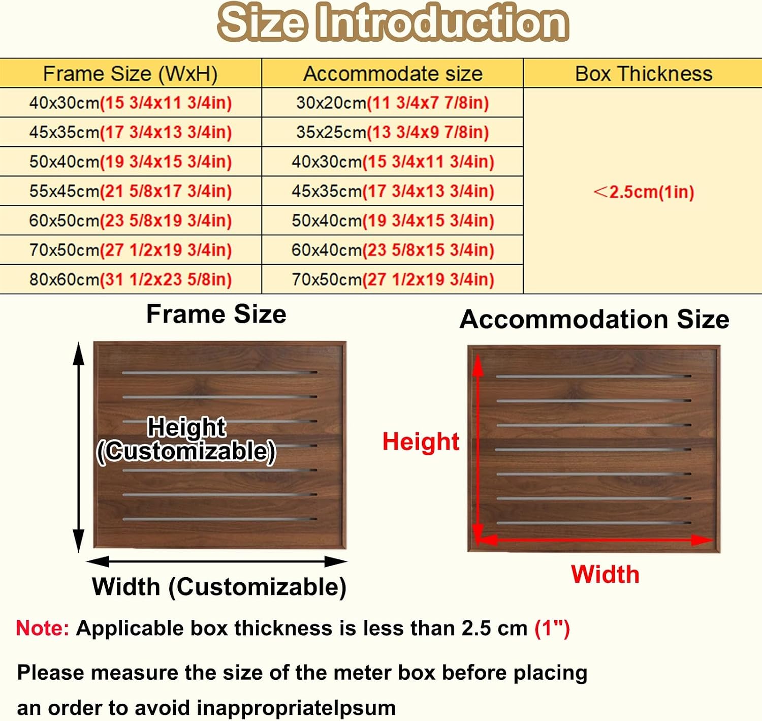 Wooden Circuit Breaker Box Cover Grain, Interior Electricity Meter Box Cover Horizontal Hollow, Art Tan Fuse Box Cover for Water Meter/Junction Box(Walnut,45x35cm(17 3/4x13 3/4'))