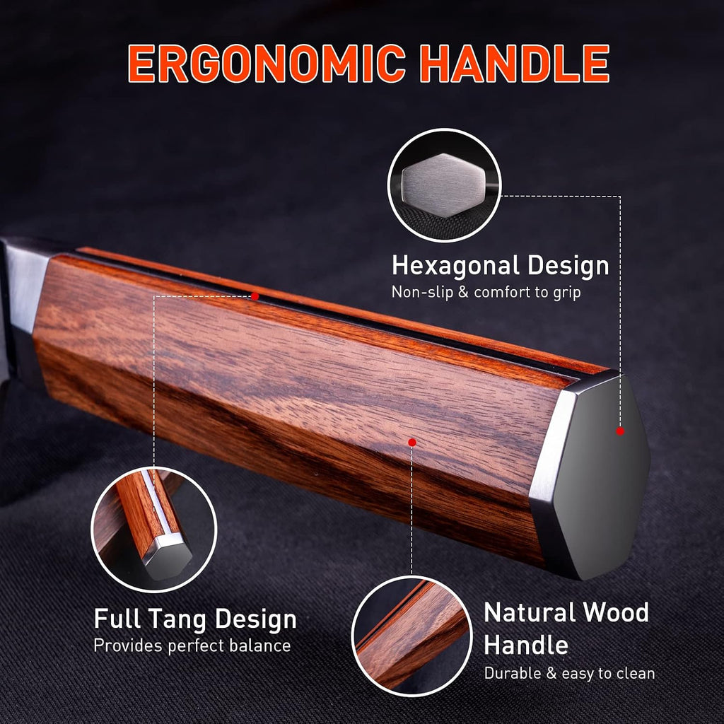 Steak Knives Set of 4 with In-Drawer Knife Block, 5 inch Damascus Steak Knife Set VG-10 Damascus Super Steel 67-Layer Non Serrated Steak Knives with Natural Wood Handle, Gift Box