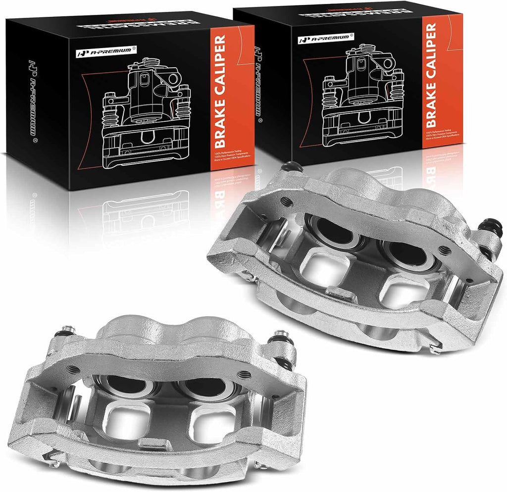A-Premium Disc Brake Caliper Assembly with Bracket Compatible with Ford & Lincoln Models - F-150 1999-2003 (7700 lb GVW), F-250 1997-1999, Expedition 1997-2002, Navigator 1998-2002 - Front Side