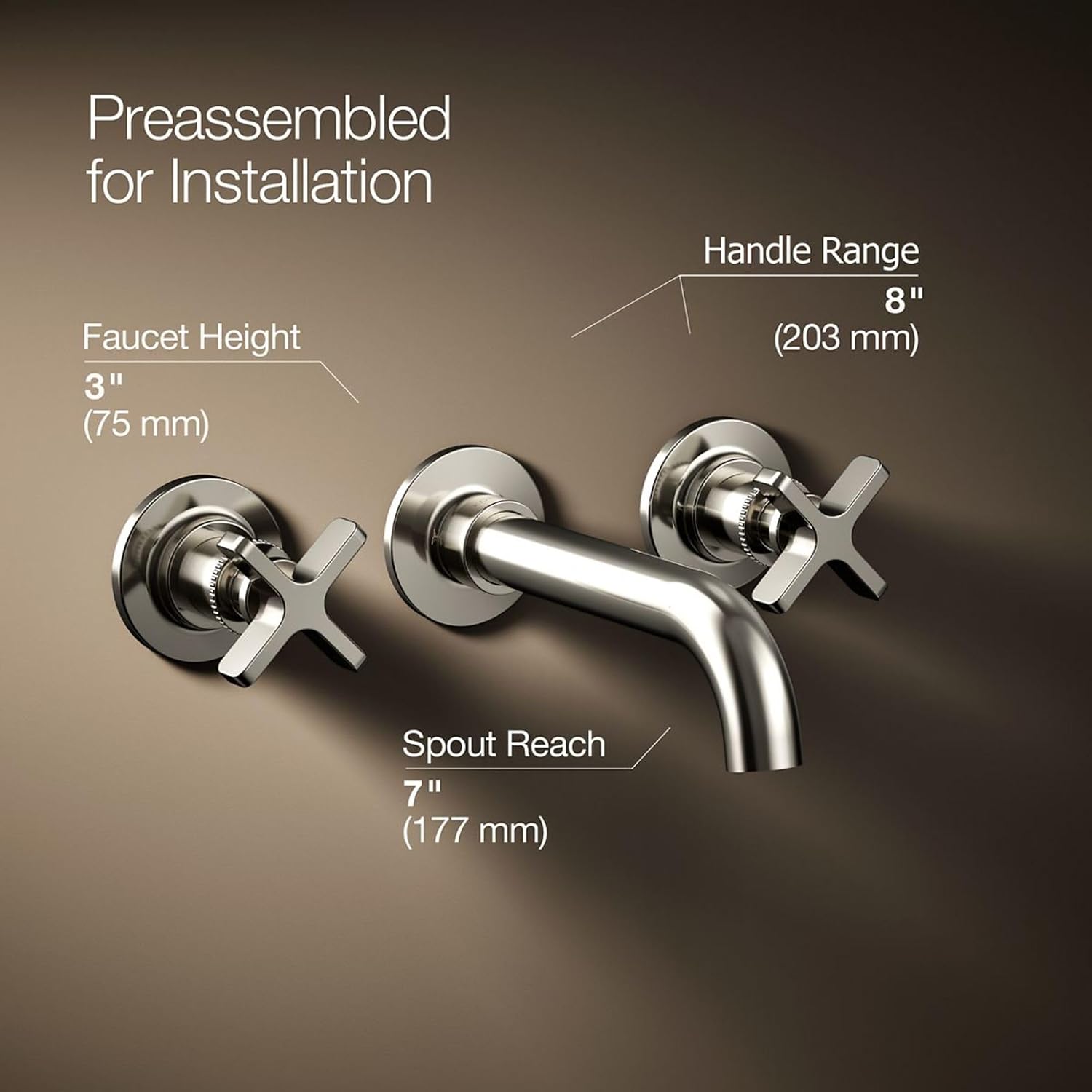 KOHLER Castia By Studio McGee Wall-Mount Bathroom Sink Faucet Trim 1.2 GPM