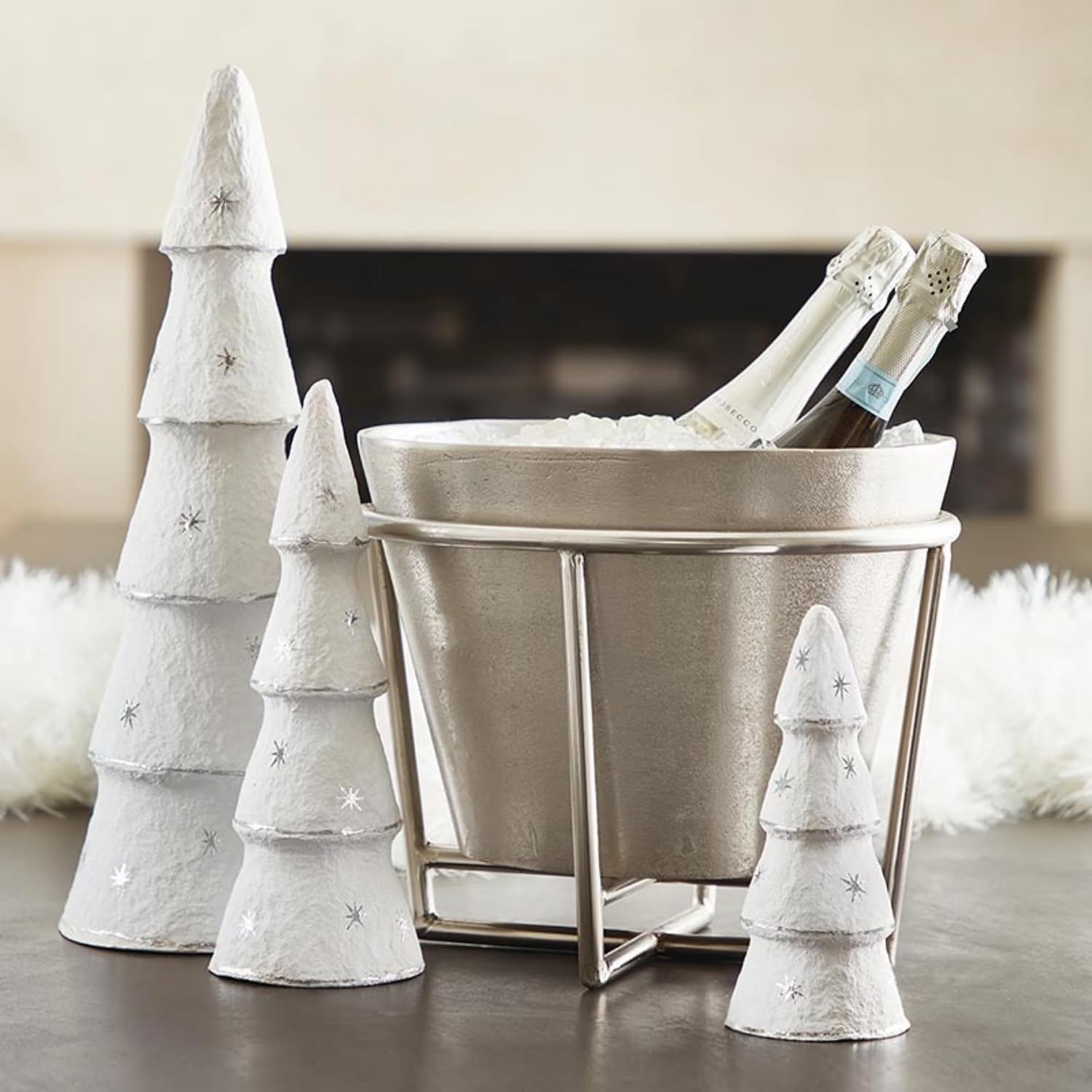Santa Barbara Design Studio Champagne Buckets - Aluminum Ice Bucket/Tub with Removable Stand, Small, Silver