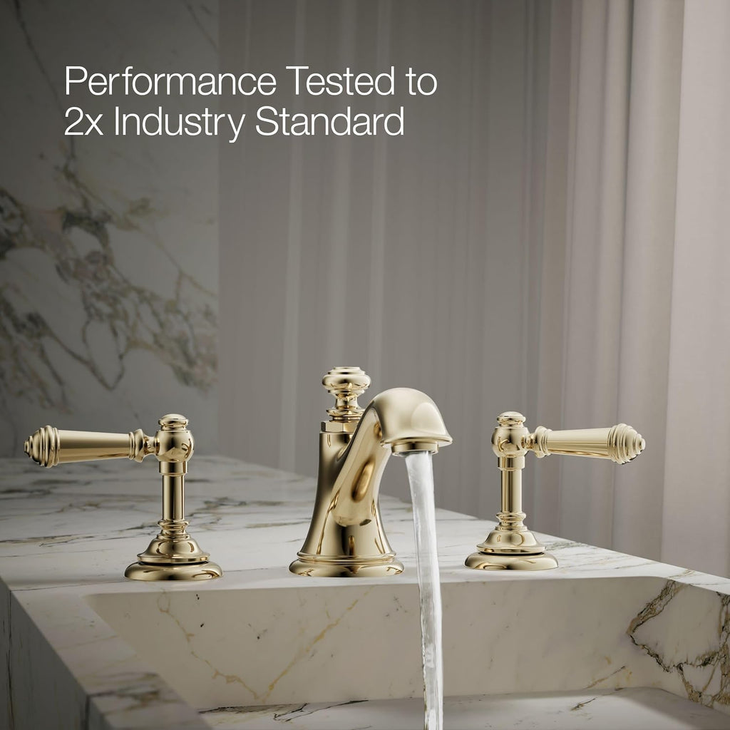 KOHLER 98068-4-AF Artifacts Lever Bathroom Sink Faucet Handles in Vibrant French Gold