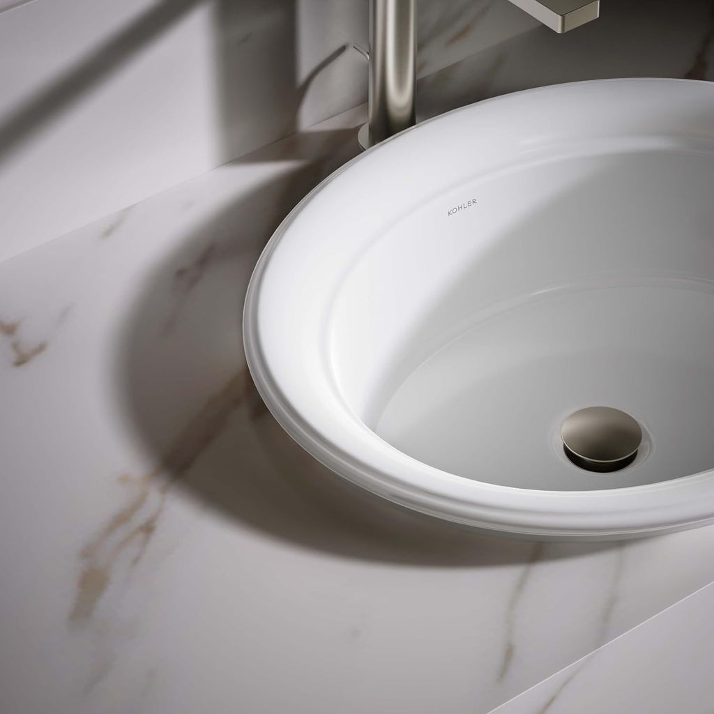 Kohler K-21780-0 Artifacts 21' Oval Drop-in Bathroom Sink, White