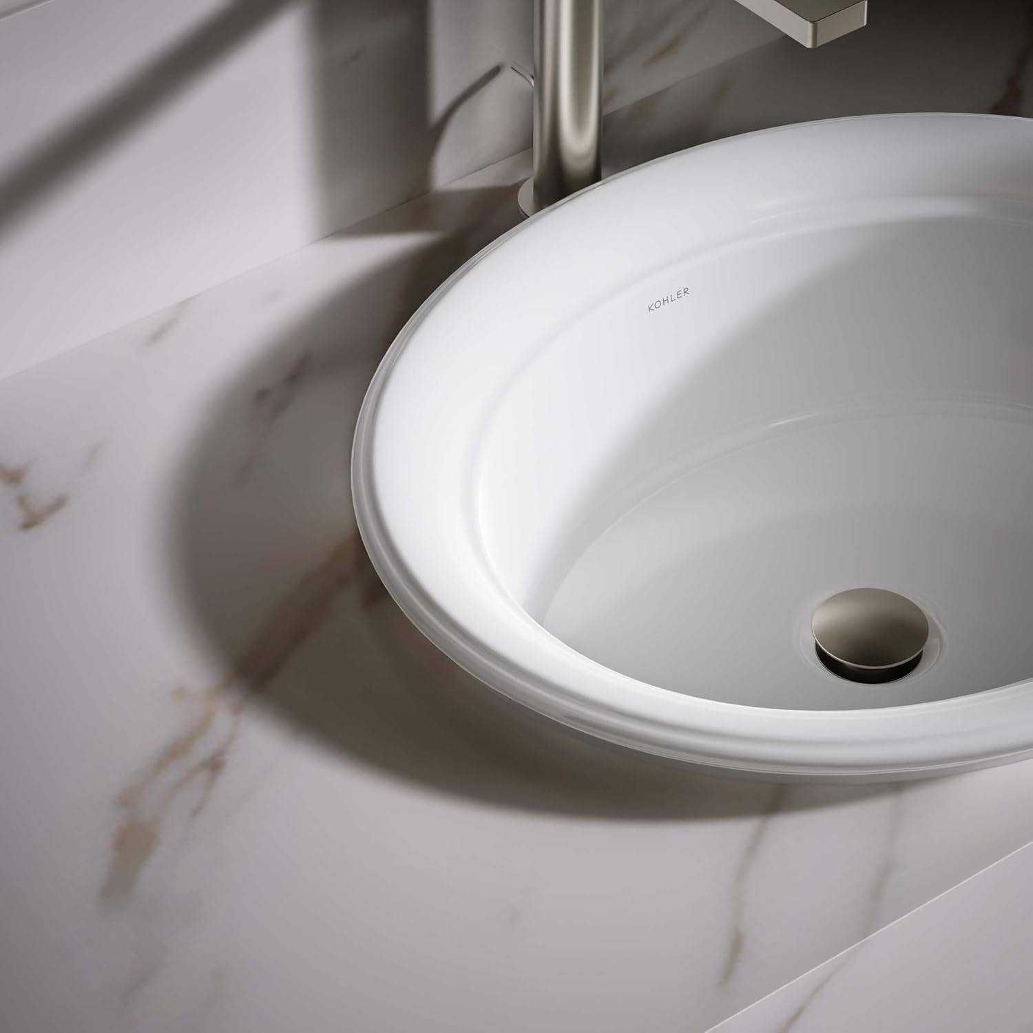 Kohler K-21780-0 Artifacts 21' Oval Drop-in Bathroom Sink, White