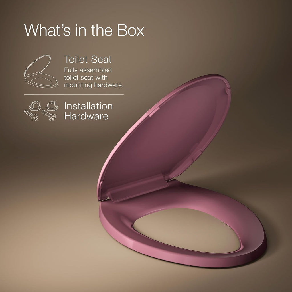 Kohler K-4652-53 Lustra Elongated Toilet Seat with Q2 Advantage, Raspberry Puree