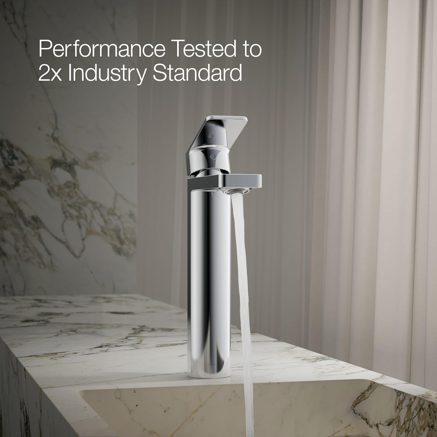 Kohler K-23475-4K-CP Parallel Tall Single Handle Bathroom Sink Faucet, 1.0 GPM, Polished Chrome