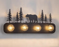 TOCHIC Rustic Bathroom Light Fixtures, 4 Lights Farmhouse Bathroom Vanity Light Over Mirror Dimmable, Western Bear Sconces Wall Lighting for Mirror Cabinets, Powder Room, Living Room, Black, 26'L