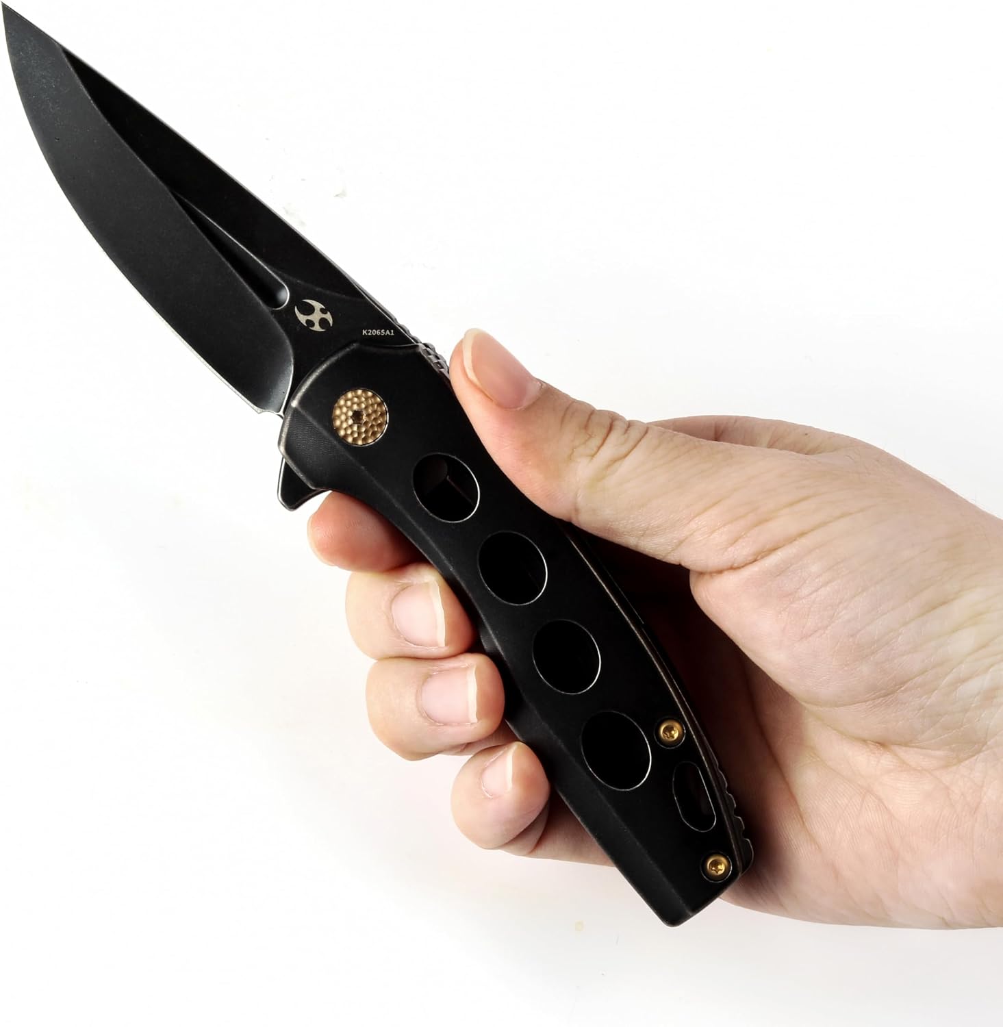 KANSEPT Cassowary Premium Pocket Folding Knives for Men EDC Pocket Knife 2.9'' Blackwash CPM S35VN Blade Excellent Folding Knife with Blackwash Titanium Handle EDC K2065A1